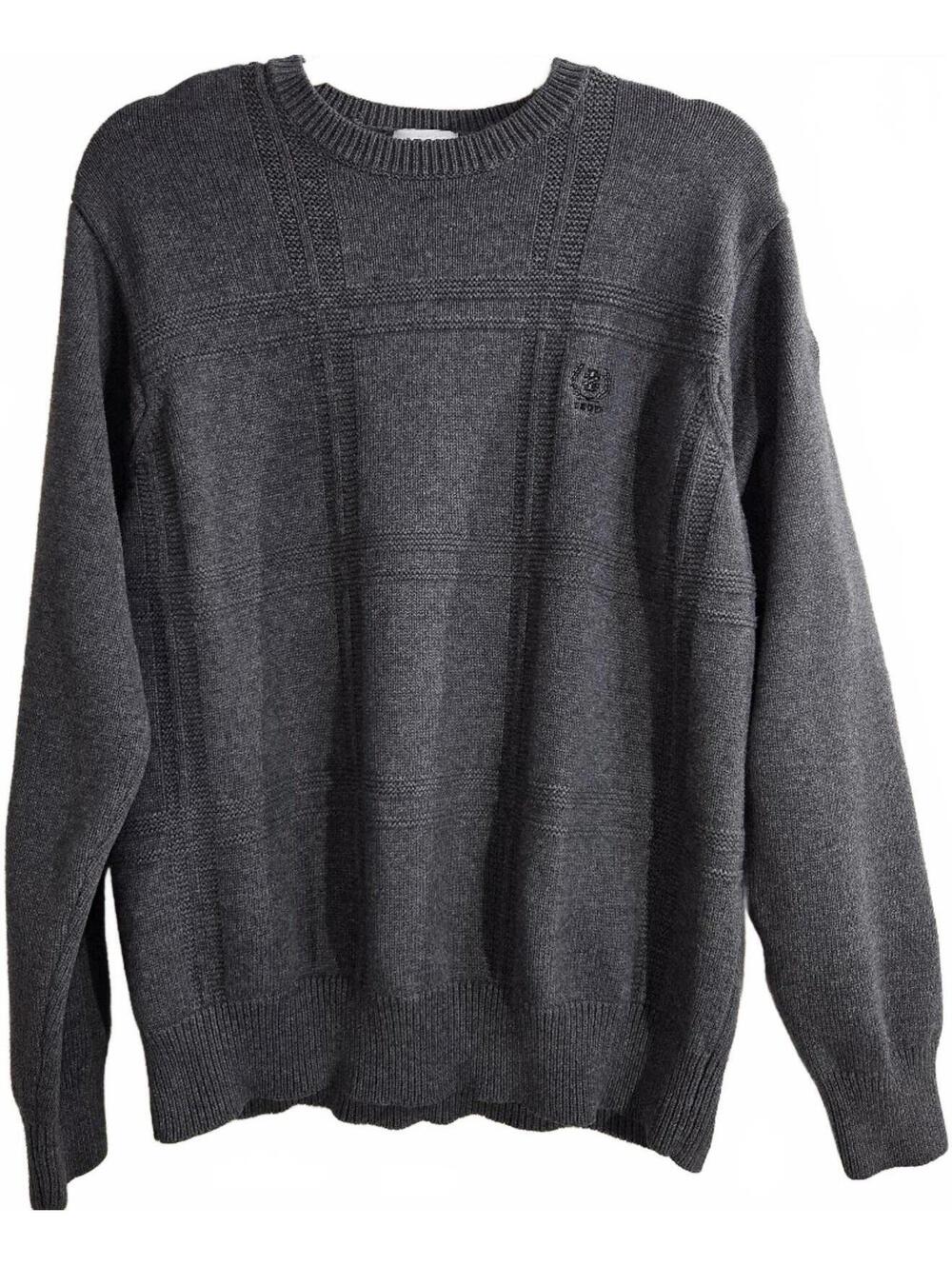 Izod Dark Gray Textured Knit Sweater Size M